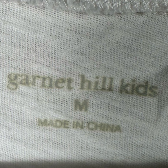 Garnet Hill White Short Sleeve Tee Kids Size M - Picture 3 of 4